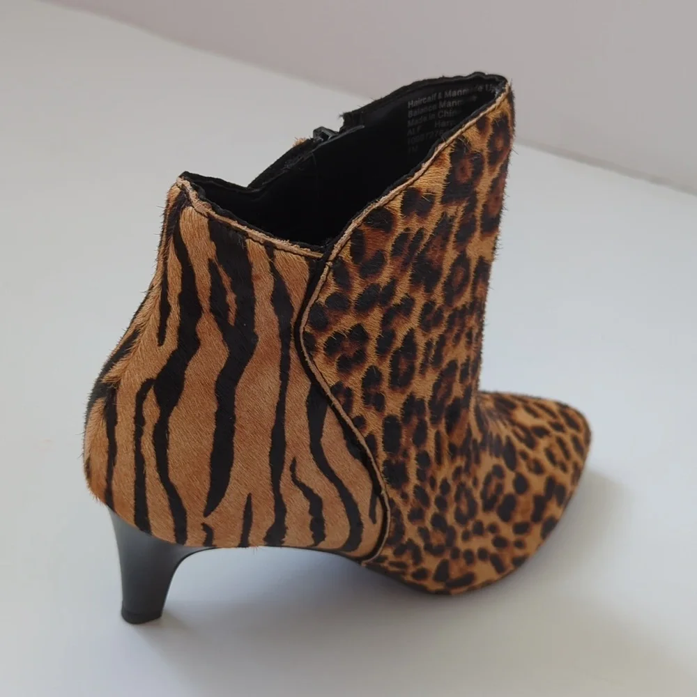 Alfani Dyed Calf Hair Harpper Bootie With Kitten Heel Size 7